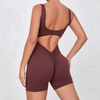 Mono Deportivo para Mujer, peleles, mono Deportivo para correr, entrenamiento de una Pieza para Yoga, Pantones cortos sin espalda, Pelele de Realce - details 2