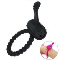 Anillos de eyaculación con retardo de tiempo vibratorio de silicona para hombre, juguete sexual de entrenador para adultos, producto erótico - details 0