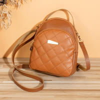 Mochila pequeña ovalada de PU para mujer, bolso con correa ajustable para uso diario - details 6