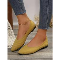 Nuevos Zapatos planos con punta puntiaguda para oficina, barco, Color sólido, tejidos, sin cordones, zapatillas De Ballet informales, mocasines para Mujer, Zapatos De Mujer - details 16