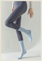 3 pares de calcetines de yoga sólidos para mujer, calcetines de yoga transpirables de algodón a media pantorrilla, calcetines deportivos antideslizantes con volantes para el suelo - details 15