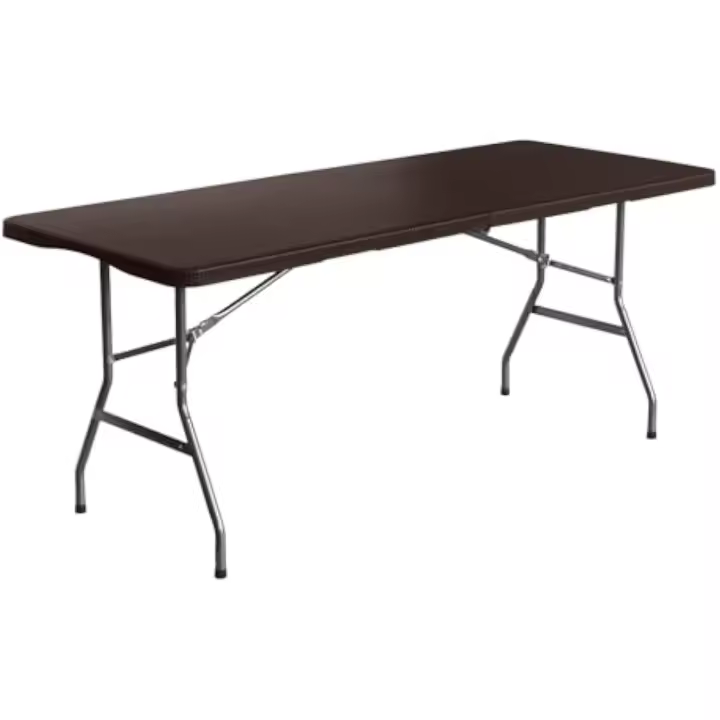 Mesa Plegable Rectangular Efecto Ratán 180x74x74cm - 1