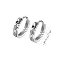Pendientes de plata de ley 925 para hombres, aretes de aro lisos versátiles clásicos, a la moda, con personalidad, simpl - details 2