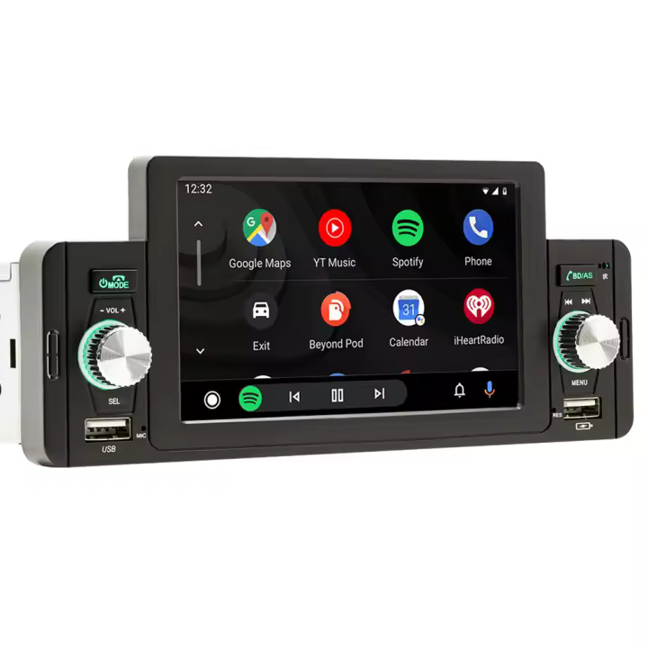 Radio para coche de 5 pulgadas 1 Din CarPlay Android reproductor multimedia para coche Bluetooth MirrorLink receptor FM para Volkswagen Nissan - 1