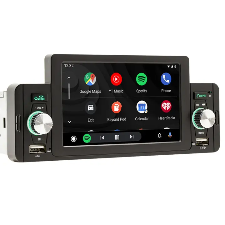 Radio para coche de 5 pulgadas 1 Din CarPlay Android reproductor multimedia para coche Bluetooth MirrorLink receptor FM para Volkswagen Nissan - 1