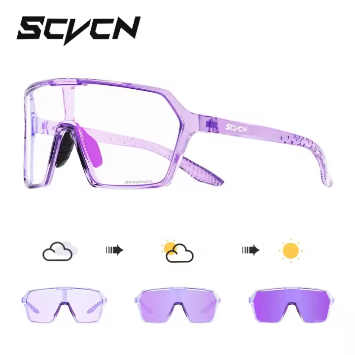 Scvcn gafas fotocromáticas de Color para ciclismo, lentes de sol UV400 para hombre y mujer, gafas de conducción para bicicleta de montaña y carretera, gafas deportivas de béisbol - 1
