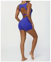 Traje de Yoga de Color sólido para mujer, traje deportivo sin costuras con espalda alta y realce de cadera, ropa deportiva transpirable de secado rápido para exteriores - details 4
