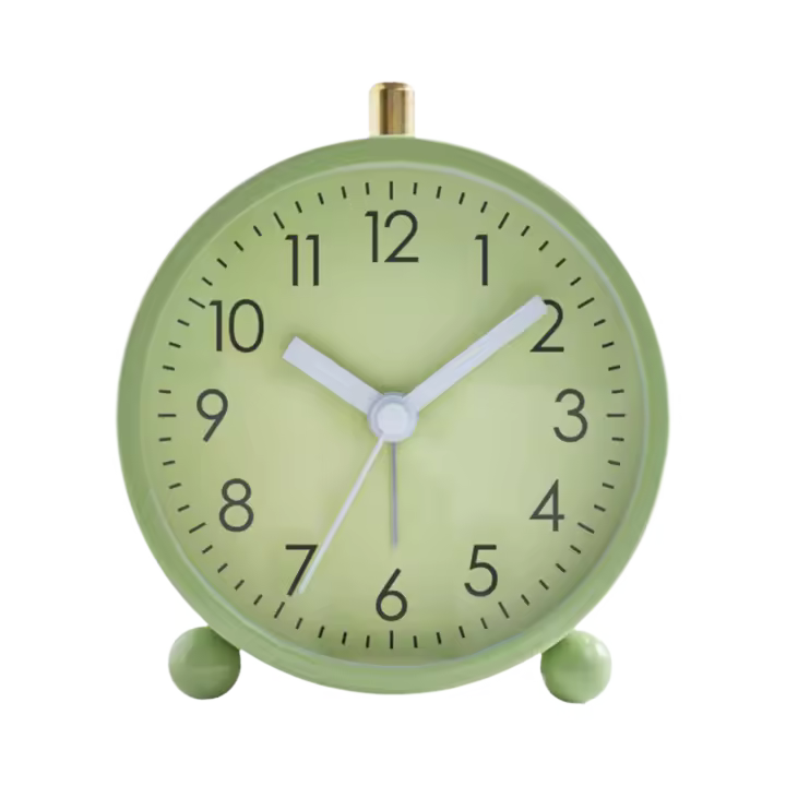 Reloj de Alarma para Estudiantes Creativo Silencioso Verde con Batería Buena Mercancía Luz y Decoración - 1
