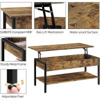 Mesa de Café con Revistero Mesa Baja de Industrial para Sofá Salón - details 3