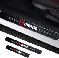 Pegatinas protectoras de Umbral de Puerta para Coche Mazda, 4 Piezas, para Mazda 2, 3, 5, 6, CX-3, CX-30, CX-5, CX-50, CX-60, CX-7, Decoración de Fibra de Carbono con Logotipo A - details 0