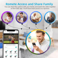 Sistema de seguridad WiFi inalámbrico HD de 3 cámaras y 9 MP, 360 ° Monitor panorámico para el hogar con visión nocturna en color y control remoto por teléfono, adecuado para interiores y exteriores/IP65Impermeable/Voz bidireccional/Seguimiento móvil/Alma - details 11