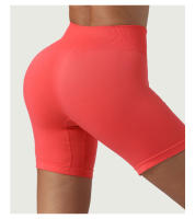 Pantalones cortos profesionales sin costuras para mujer, Shorts de licra, elásticos, transpirables, levantamiento de cadera, ocio, correr - details 9