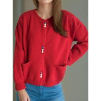 Suéteres de punto holgados de estilo coreano con cuello redondo para mujer, novedad de otoño 2024 - details 10