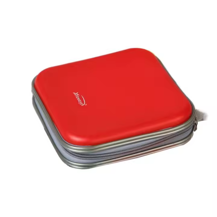 Estuche de almacenamiento de CD y DVD de doble cara de tela no tejida, bolsa de almacenamiento de CD cuadrada de 40 capacidades con cremallera, bolsa de almacenamiento para colección de discos, coche - 1