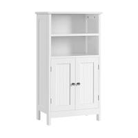 Mueble de Baño de Madera Ajustable Armario con Cajón y Estante Diseño de Doble Puerta Blanco - details 10
