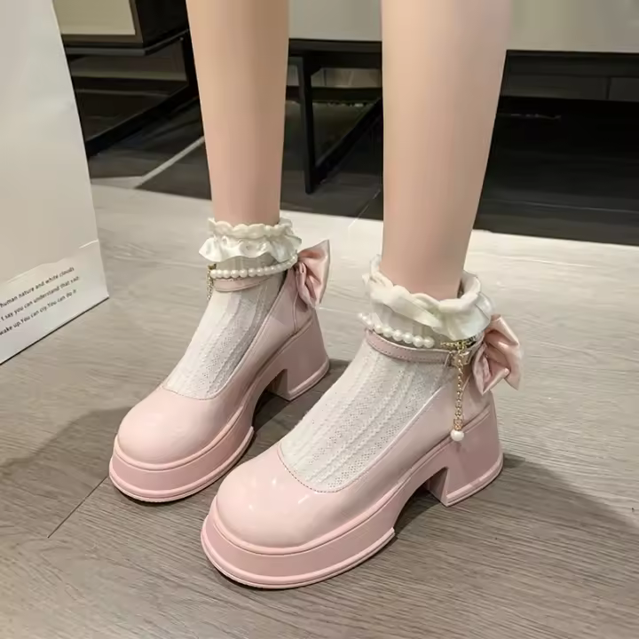 Zapatos de tacón alto con falda para mujer, calzado con hebilla de perlas, ideal para Banquete de negocios, primavera y verano - 1