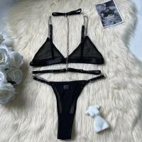 Nuevo estilo transparente para mujer, cadena de metal de malla transparente, conjunto de ropa interior sexy e interesante, sujetador sin espalda, conjunto de sujetador Langerie - details 19