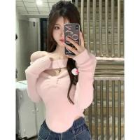 Elegante Suéter Informal para Mujer Tejido de Manga Larga de Estilo Coreano Suave y Dulce - details 3