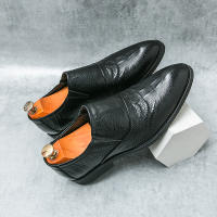 Zapatos de Negocios Formales de Cuero Vintage Británico Cómodos y Transpirables con Tacón Bajo - details 0