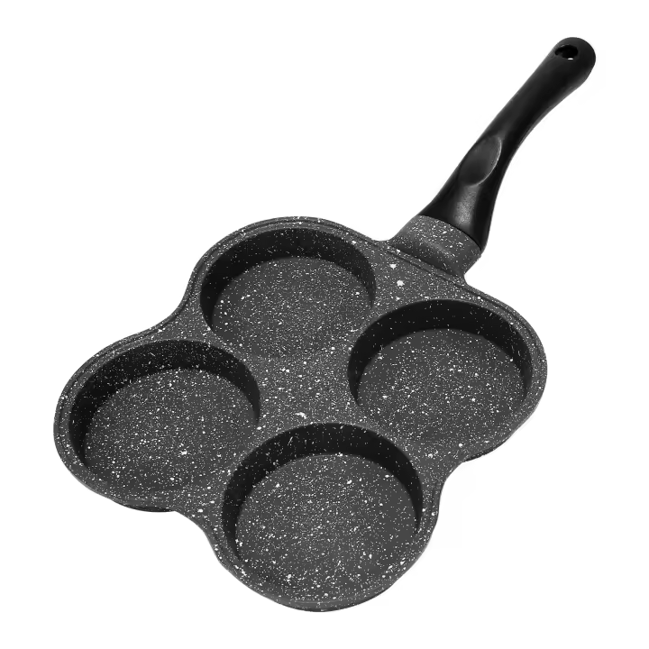 Olla para freír de 4 agujeros, sartén gruesa para tortillas, antiadherente para huevos, tortitas, bistec, sartenes para cocinar huevos y jamón, fabricante de desayuno - 1