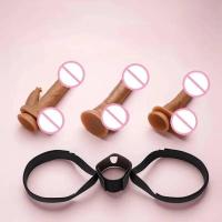 Vibrador consolador de cuero con correa forzada, arnés eléctrico para cintura, soporte para cinturón con lazo fijo, inserción de orgasmos especializados - details 3