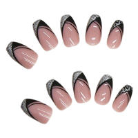 Uñas de ballet cortas de leopardo plateado sin olor, que no se decoloran, resultados profesionales para la belleza - details 2