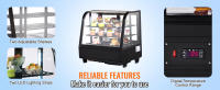 SucceBuy Vitrina refrigerada, refrigerador de exhibición de pasteles de encimera de doble nivel con iluminación LED, sistema de enfriamiento rápido, ventilación sin escarcha, puerta trasera con acceso deslizante - details 4
