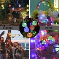 Guirnalda de luces solares para exteriores, globo de cristales, 8 modos de iluminación, luces de Patio - details 3
