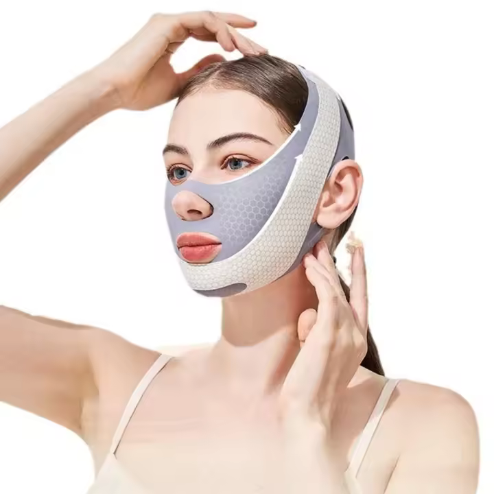 Se vende bien para rostro, línea en V, mascarilla elástica, tensor de papada, arrugas, masajeador facial antiflacidez, cuidado de la piel - 1