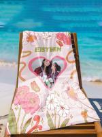 1 toalla personalizada con patrón personalizado, personalizada con su nombre y foto, adecuada para usar en la playa - details 3