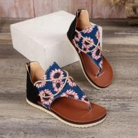 Sandalias planas estampadas con punta abatible para mujer, zapatos de playa a la moda, novedad de 2025 - details 4