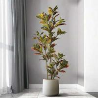 Ramas artificiales de plantas tropicales grandes, hojas de magnolia falsas, ramas de árbol de banyan de plástico para el jardín y la fiesta del hogar - details 0