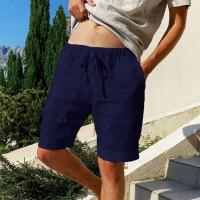 Nuevos pantalones cortos de lino y algodón para hombre, pantalones de playa para hombre, pantalones hawaianos transpirables de Color sólido de verano, ropa de calle Fiess S-3XL - details 1