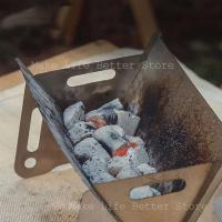 Estufa de picnic para acampar, mochila portátil plegable con parrilla para barbacoa, estufa de leña para exteriores - details 7
