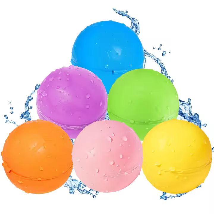 Globos de Agua Reutilizables, Juguetes de Verano para Niños, Bombas de Agua, Bolas de Silicona Suave para Rociar Agua(6 Piezas). - 1