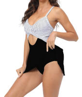 Nueva bolsa suave de una sola pieza traje de baño cruzado correa trasera bikini falda ajustada - details 7