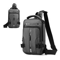 Bolso de pecho para hombre con múltiples bolsillos a la moda, bolso de mensajes deportivo de tela Oxford con carga USB, bolso cruzado multifunción de Color sólido para niños - details 15