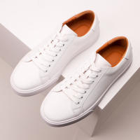 Zapatos blancos de hombre retro zapatos de placa base suave de cuero versátil - details 0
