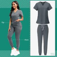 Uniformes médicos multicolores, conjunto de batas quirúrgicas para enfermeras de hospital, accesorios para enfermeras unisex, ropa de trabajo para salón de belleza y clínica dental. - details 12