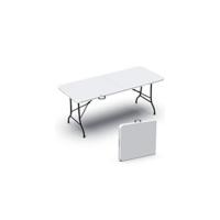 Mesa Plegable Multifuncional 180 x 75 cm, Mesa de Fiesta con Asa de Transporte, para Jardín, Terraza, Balcón, Blanco - details 6