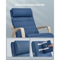 Mueble Ottoman de Madera de Abedul Mueble de Descanso Ajustable con 5 Posiciones, Carga Máxima de 150kg, Para Dormitorio, Salón Gris Claro y Natural - details 27