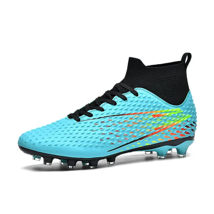 Botas de fútbol profesionales para hombre, zapatos de fútbol de punta larga, zapatos de tobillo alto para exteriores, zapatos de entrenamiento para niños - 1
