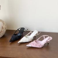 Diseño francés sentido nicho vestido negro tacones altos mujer stiletto estilo de hadas sandalias puntiagudas falda femenina - details 39