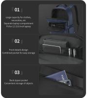 Mochila de viaje con garantía de vida para hombre, bolsa para ordenador portátil de 15,6 pulgadas, impermeable, esc - details 7