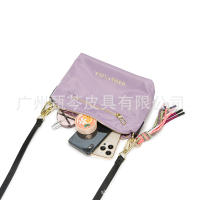 Bolso de hombro negro, nuevo bolso de mujer con cordón, bandolera de nylon con cremallera dorada - details 12