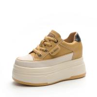 Zapatos de cuero genuino de vaca de 9cm Plataforma de zapatillas para mujer, tacones altos, estables para correr - details 15