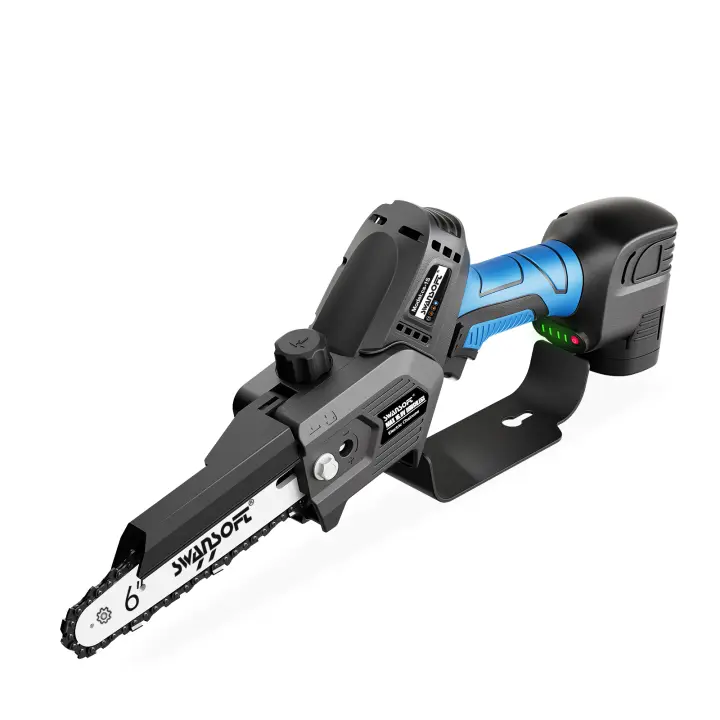 Motosierra Inalámbrica sin Escobillas SWANSOFT 6 Pulgadas Compacta para Cortar Madera, Podar Árboles y Jardín - 1