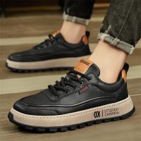Plataforma de aumento de altura con cordones casual moda deportiva cuero superior transpirable versátil tendencia zapatos para hombres - details 4