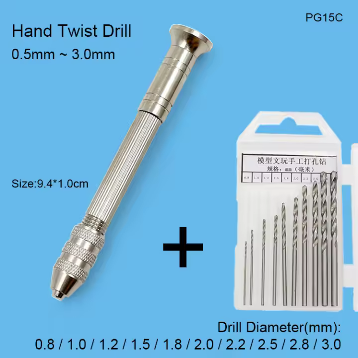 Hoge kwaliteit taladro manual de metal, mini herramientas manuales de bricolaje, cuerda de mano, bodhi bijenwas boren, expansor de perforación, gat ponsen boor - 1