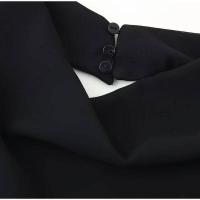 Elegante Vestido de Cintura con Volantes de Capas Negras Vestido de Fiesta de Verano sin Mangas y sin Espalda - details 2
